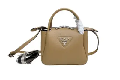Prada Mini Leather Top Handle Bag Caramel Leather