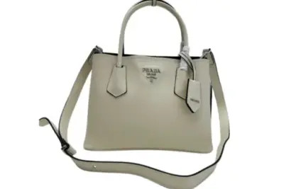 Prada Saffiano Cuir Medium Bag White