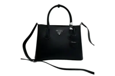 Prada Saffiano Cuir Medium Bag Black