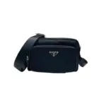 Prada Medium Re Nylon Saffiano Leather Shoulder Bag Black