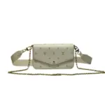 LV Pochette Félicie Monogram Empreinte Leather White