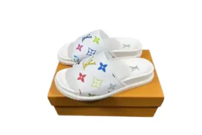 LV x Takashi Murakami Slipper 6AM Flat Mule White