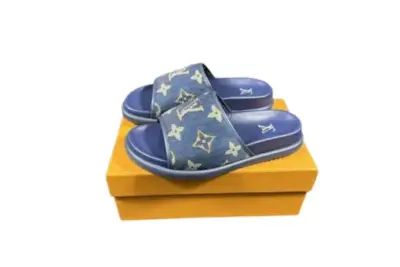 LV Slipper 6AM Flat Mule Navy Blue