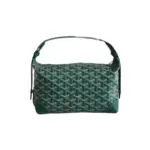 Goyard Boeing 25 Toiletry Crossbody Messenger Bag Goyardine Canvas Leather Trim Green
