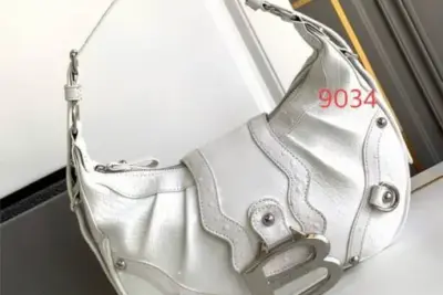 Balenciaga Essex Shoulder Bag Crocodile White