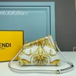 Fendi x Versace Gold White Leather