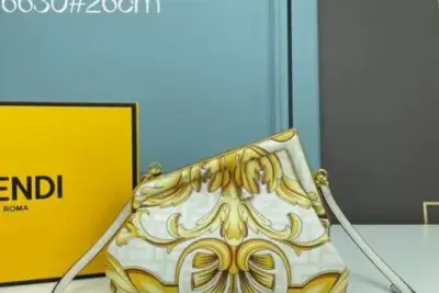 Fendi x Versace Gold White Leather