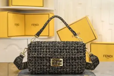 Fendi Baguette Bag Gold Brown
