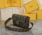 Fendi Baguette Bag Gold Brown - Image 3