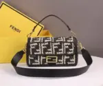 Fendi Baguette Bag Black Beige