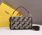 Fendi Baguette Bag Black Beige - Image 3