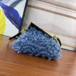 Fendi Baguette Bag Wool Blue