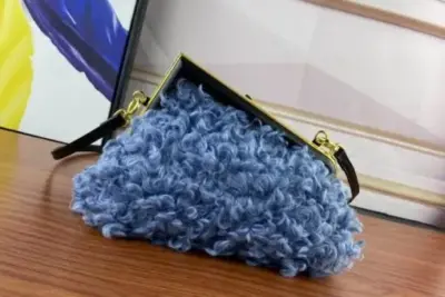 Fendi Baguette Bag Wool Blue