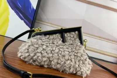 Fendi Baguette Wool Bag Brown