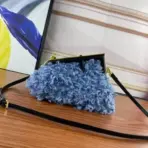 Fendi Baguette Bag Wool Blue - Image 2