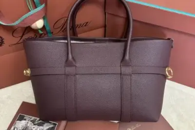 Loro Piana Ghiera Shopper Bag in Oxblood