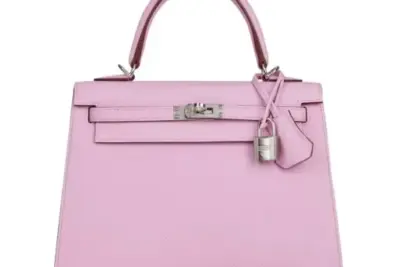 Hermès Kelly Sellier 25 Mauve Sylvestre Epsom Palladium Hardware