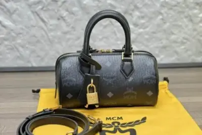 MCM Ella Boston Bag Visetos Black