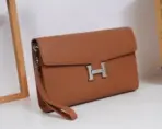 Hermès Wallet Bag Brown Shade Palladium Hardware Detachable Shoulder Strap - Image 3