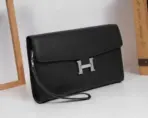 Hermès Wallet Bag Black Shade Palladium Hardware Detachable Shoulder Strap - Image 3
