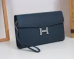 Hermès Wallet Bag Blue Shade Palladium Hardware Detachable Shoulder Strap - Image 4