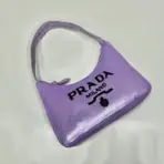Prada Sequined Re-nylon Mini Bag Purple - Image 3