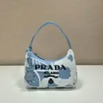 Prada Re-Edition 2006 Embroidered Drill Mini Bag in Paste & White