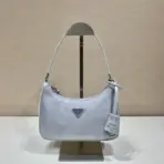 Prada Re-Edition Napa Leather Shoulder Bag Silver