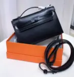 Hermes Kelly Pochette Bag Black