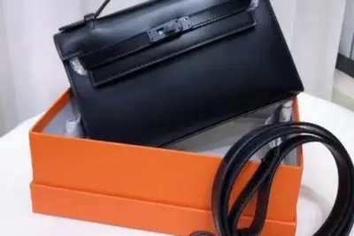 Hermes Kelly Pochette Bag Black