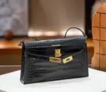 Hermes Kelly Elan Bag Crocodile Black
