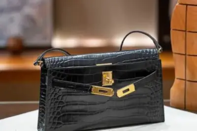 Hermes Kelly Elan Bag Crocodile Black