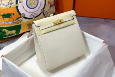 Hermes Kelly Ado Bag White
