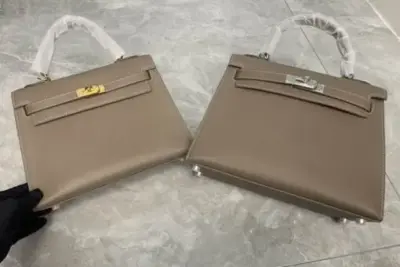 Hermes Kelly Epsom 25cm Bag Feather Grey