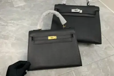 Hermes Kelly Epsom 25cm Bag Black