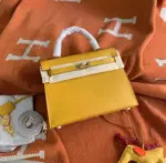 Hermes Kelly Epsom 25cm Bag Yellow