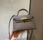 Hermes Kelly Mini 19cm Bag Dark Mole