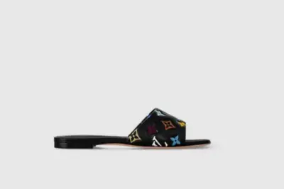 LV x TM 6AM Flat Mule Monogram Black