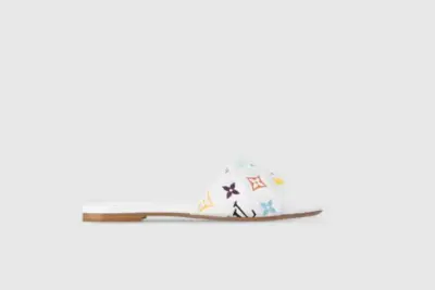 LV x TM 6AM Flat Mule Monogram White