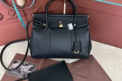 Loro Piana Loom Bag in Glossy Black