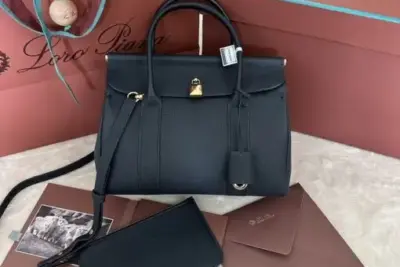 Loro Piana Loom Bag in Black