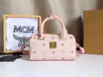 MCM Mini Boston Bag Soft Pink