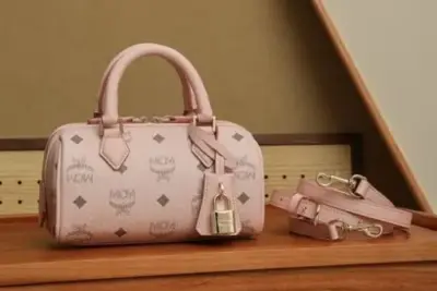 MCM Ella Boston Bag Visetos Soft Pink