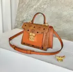 MCM Tracy Satchel Bag Brown