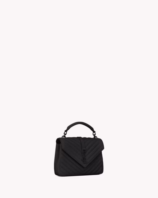 YSL College Medium Quilted Leather Bag Black - Image 2