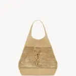 YSL Icare In Raffia Bag Brown Gold