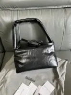 Balenciaga BB Soft Flap Shoulder Bag Black Calfskin - Image 2