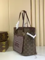 LV Neverfull MM Inside Out Leather Tote Bag Brown - Image 3
