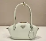 Prada Saffiano Leather Mini Pouch Bag White