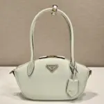 Prada Saffiano Leather Mini Pouch Bag White
